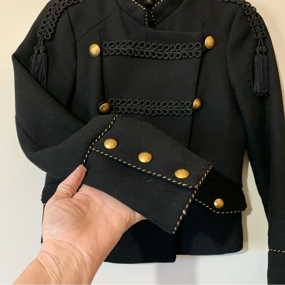 ZARA Trf Outerwear Double Breasted Military Style Jacket in Black - Picture 10 of 13